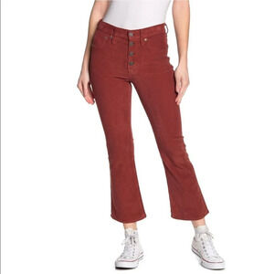 Madewell Cali Corduroy Demi Boot Cut Jeans Crops